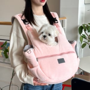 絨毛舒適半月寵物前背包