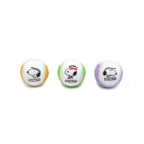 史努比三色網球發聲玩具組(3入)